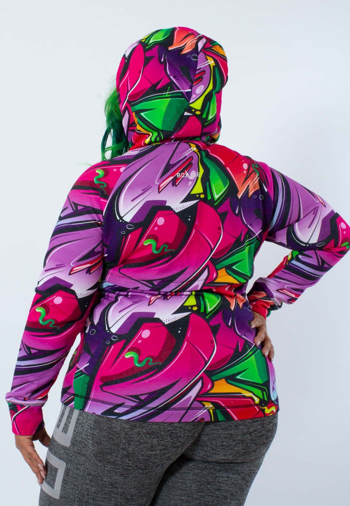 GRAFFITI PRINT CONVERTIBLE HOODIE