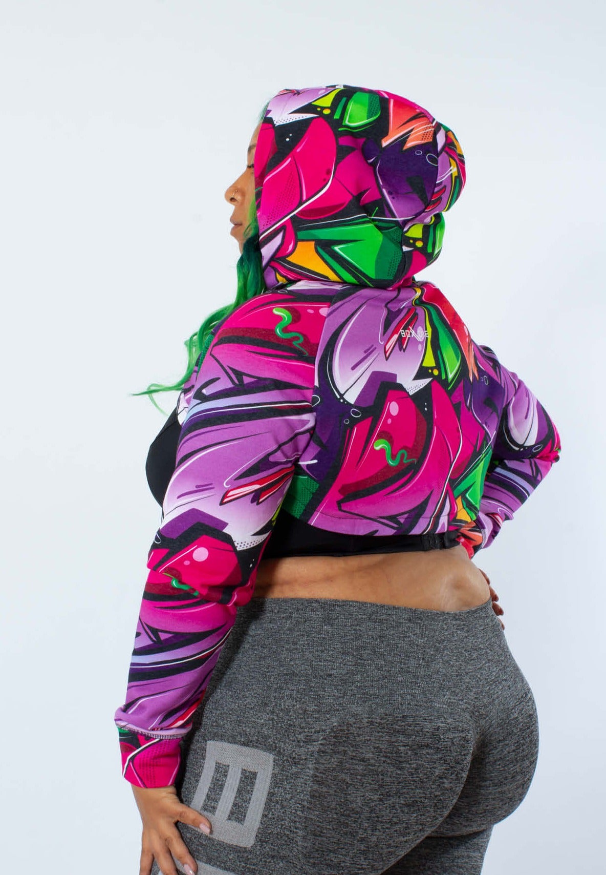 GRAFFITI PRINT CONVERTIBLE HOODIE