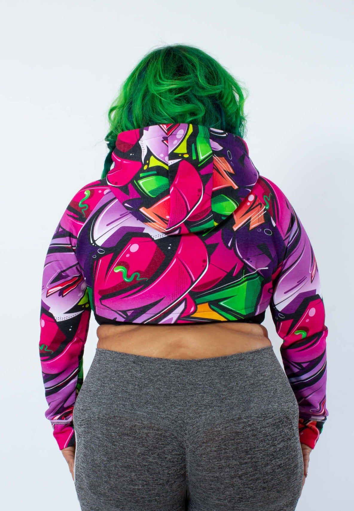 GRAFFITI PRINT CONVERTIBLE HOODIE